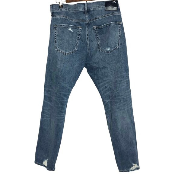 Abercrombie & Fitch Mens Distressed Skinny Tapered Jeans 31 x 30 Medium Wash - Picture 2 of 14